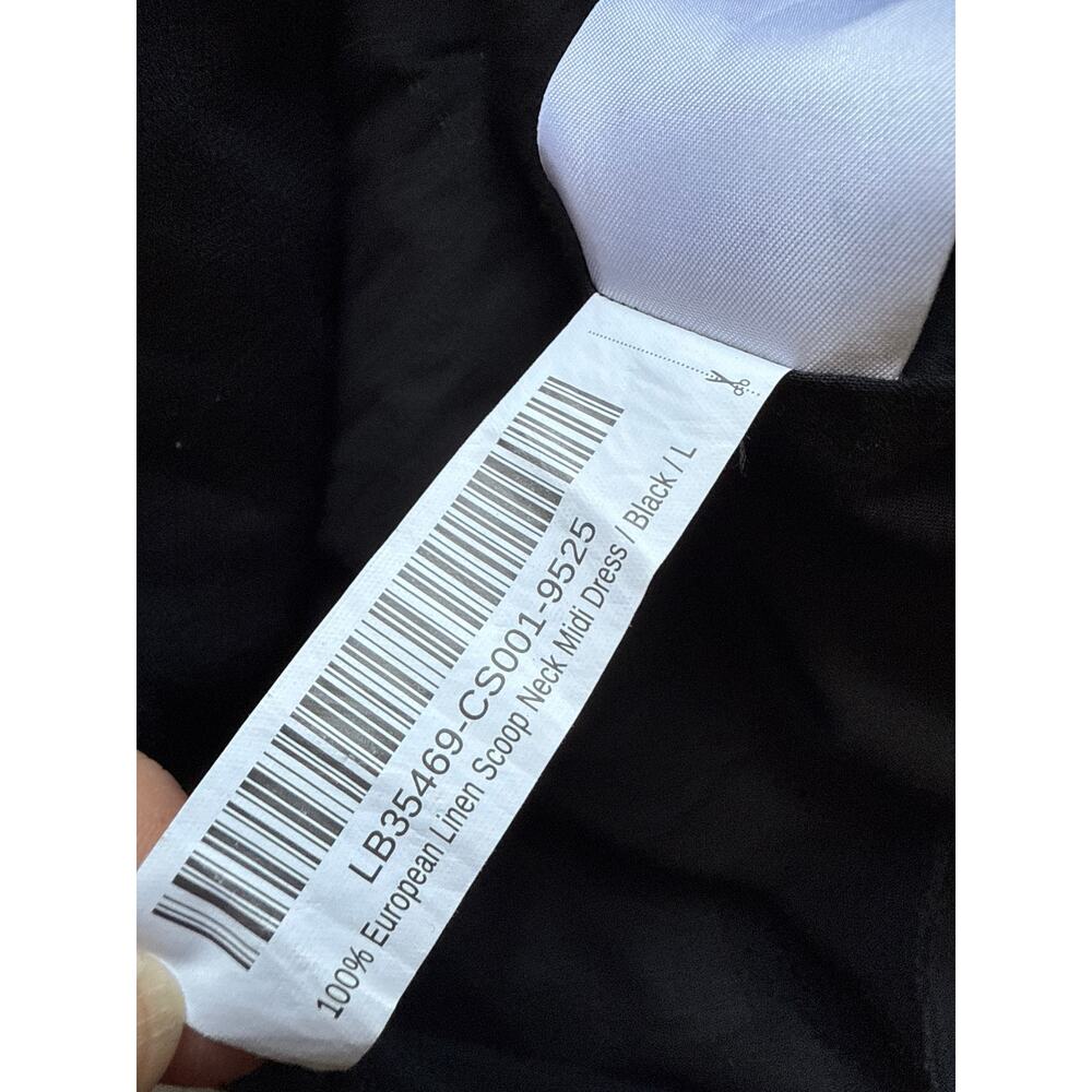 Quince Womens European Linen Scoop Neck Midi Dress Black Size Large - Picture 7 of 9